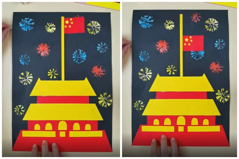 双赢彩票国庆手工作品《可升旗的》_手工制作大全